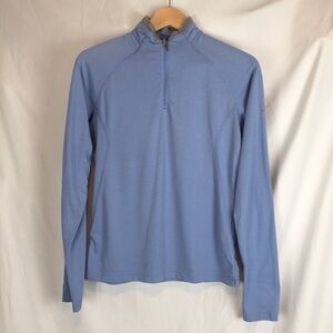 Women's Columbia Titanium Pullover Long Sleeved Athletic Top 1/4 Zip Blue Size M